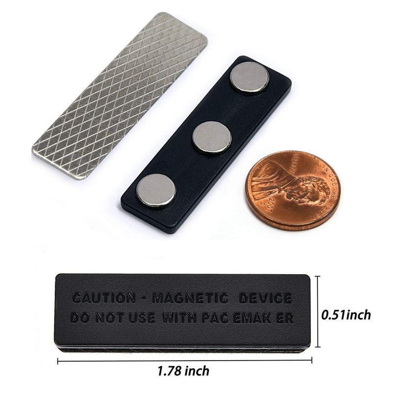 Onwon 20 Pieces Name Badge Magnets Magnetic Name Tag Holders ID Fastener Clip with Three Premium Strength Neodymium Magnets and Adhesive Backing - No Holes in Your Fine Jackets or Shirts, Black - Image 2
